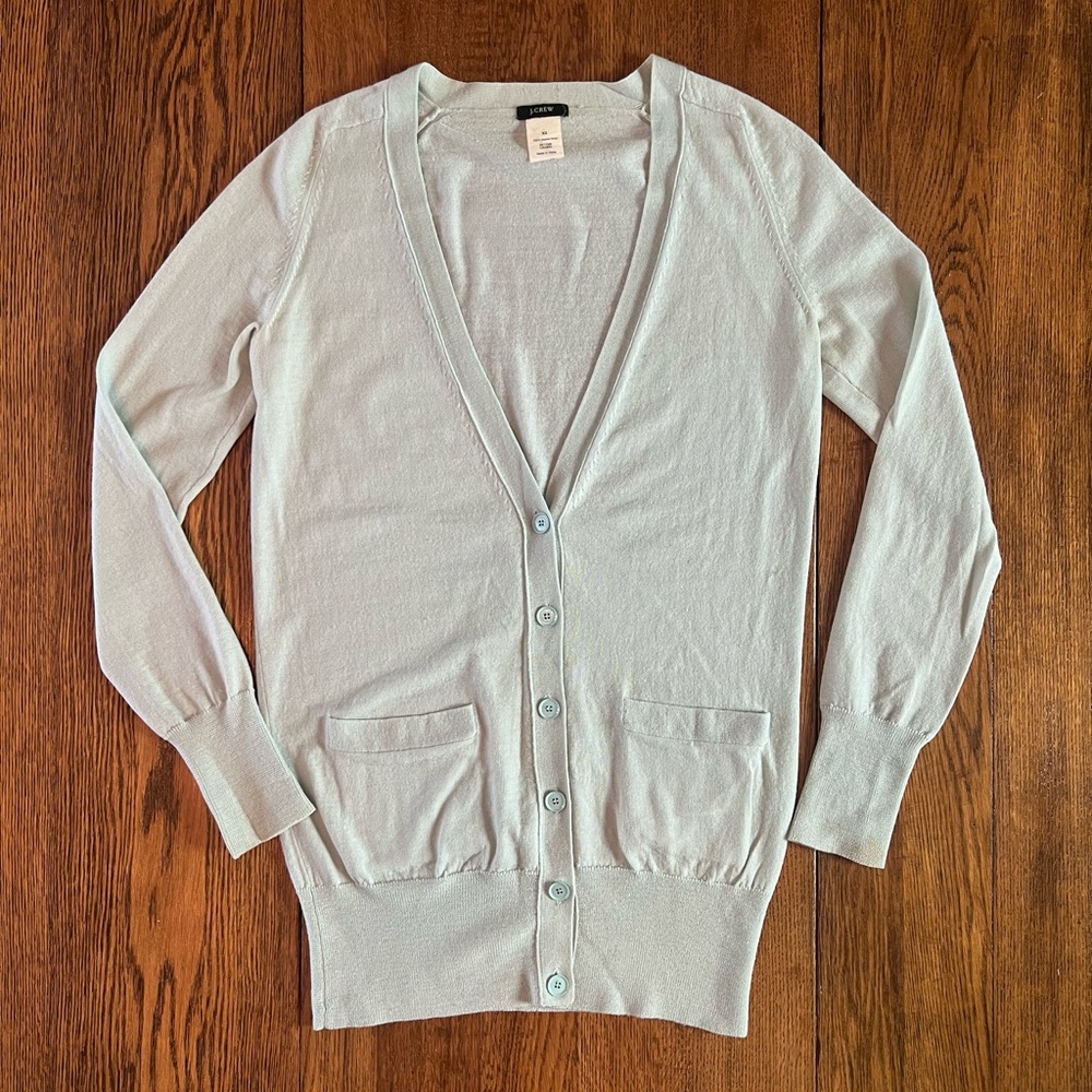 J.Crew Women’s Cardigan 100% Merino Wool in Mint Green size XS